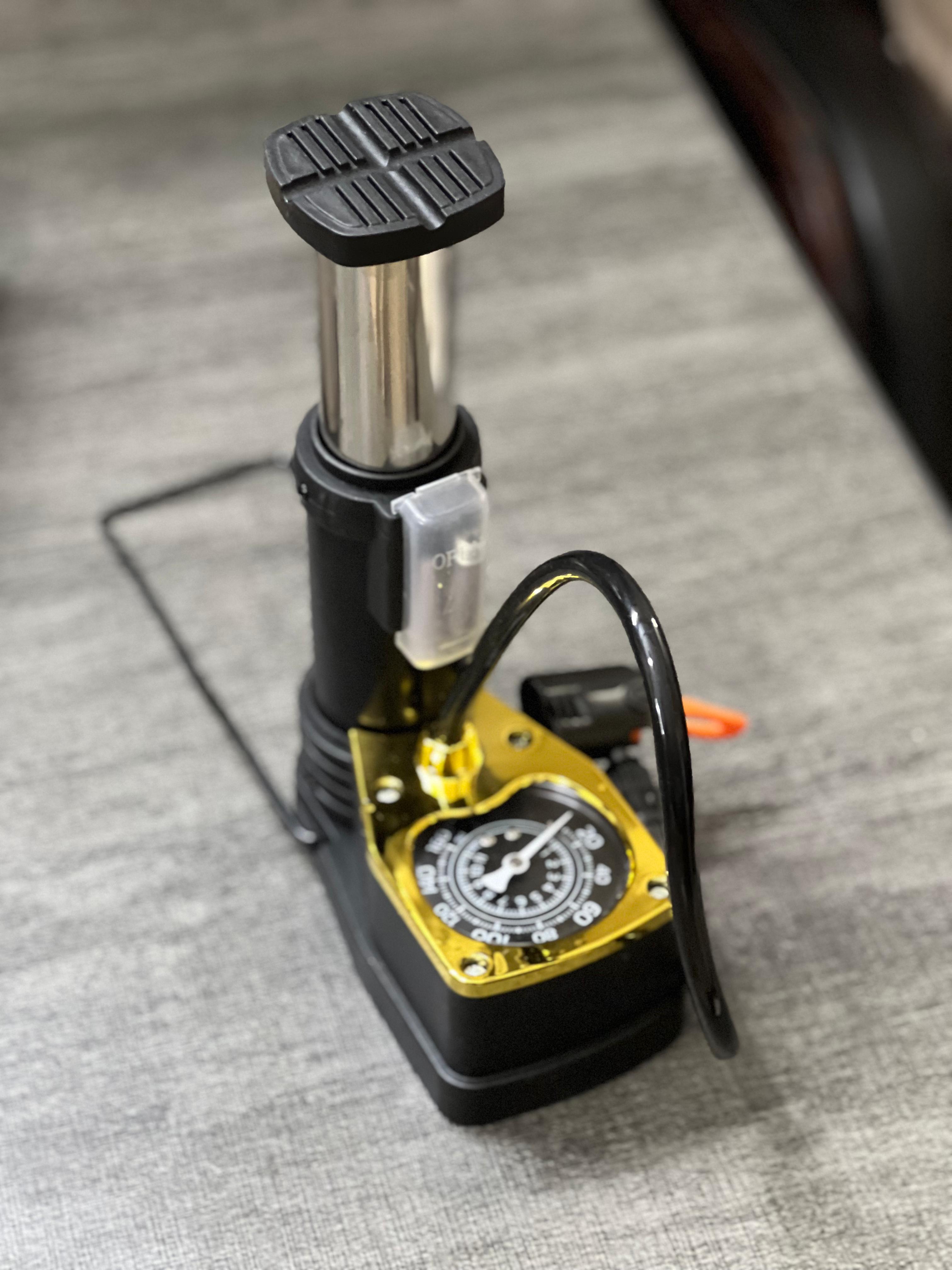 High-Pressure Foot Pump with Gauge