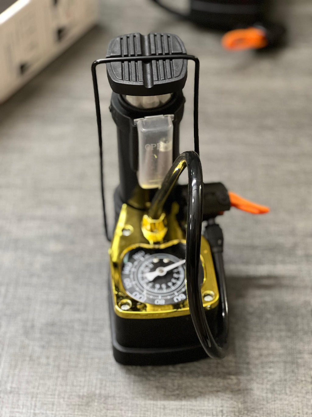 High-Pressure Foot Pump with Gauge
