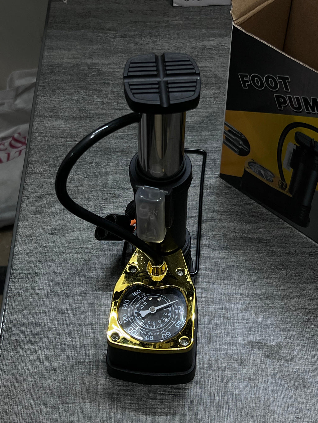 High-Pressure Foot Pump with Gauge